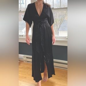 Reformation Heidi black silk dress